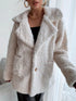 'Chara' Fleece Faux Fur Open Coat - Celes Fashion